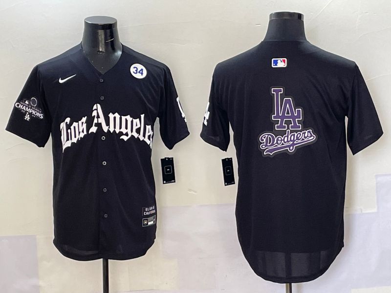 Men Los Angeles Dodgers Blank Black Five generations Joint Name 2025 Nike MLB Jersey style 78